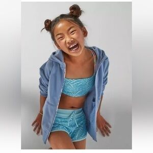 Athleta Girl Sunset Oasis Cannonball Short Swim Bottom Leafs Blue XXL Size 16